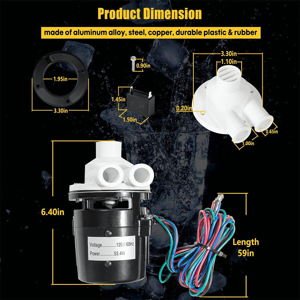 Water Pump Motor Assembly For Hoshizaki APTA92P10WD1 Ice Machine Equivalent