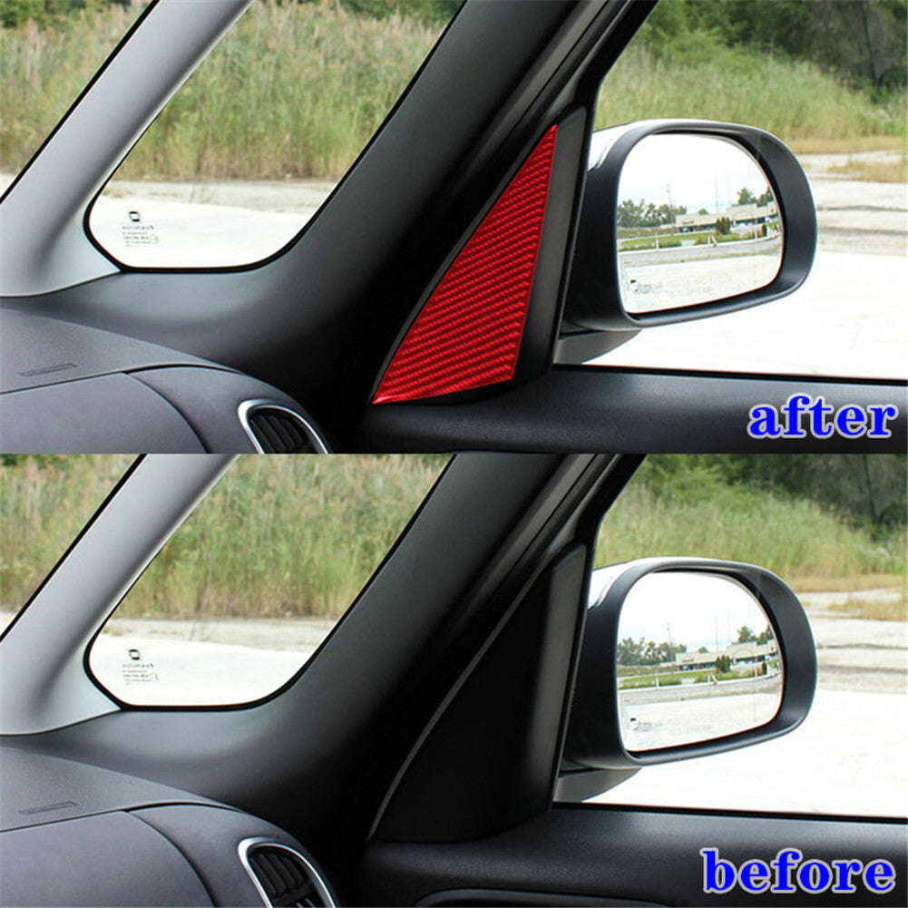 Red Carbon Fiber Passenger side door Pillar Panel Cover Trim for Fiat 500L 14-17