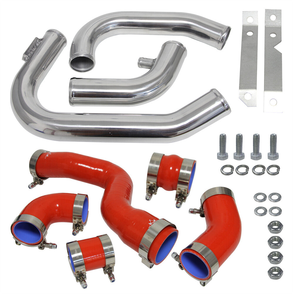Red Intercooler Piping PIPE Kit for 02-06 for Audi A4 1.8T Turbo B6 Quattro Aluminum