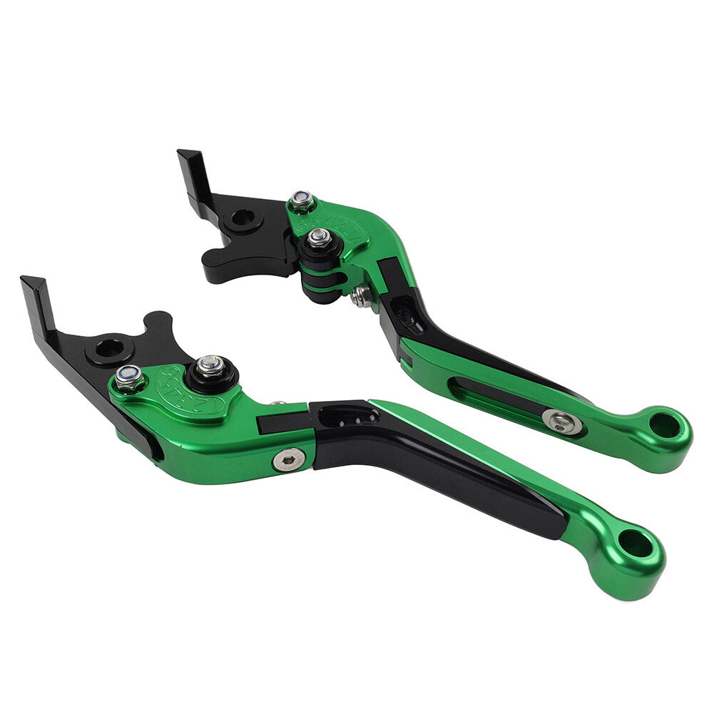 CNC Folding Extendable Brake Clutch Levers for Kawasaki Z1000 ZX9R ZX6R Green