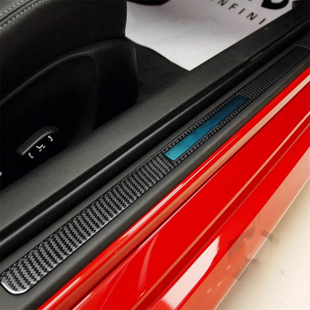 Carbon Fiber Door Sill Scuff Guard Plate Panel Trim for Infiniti G37 Sedan 07-13