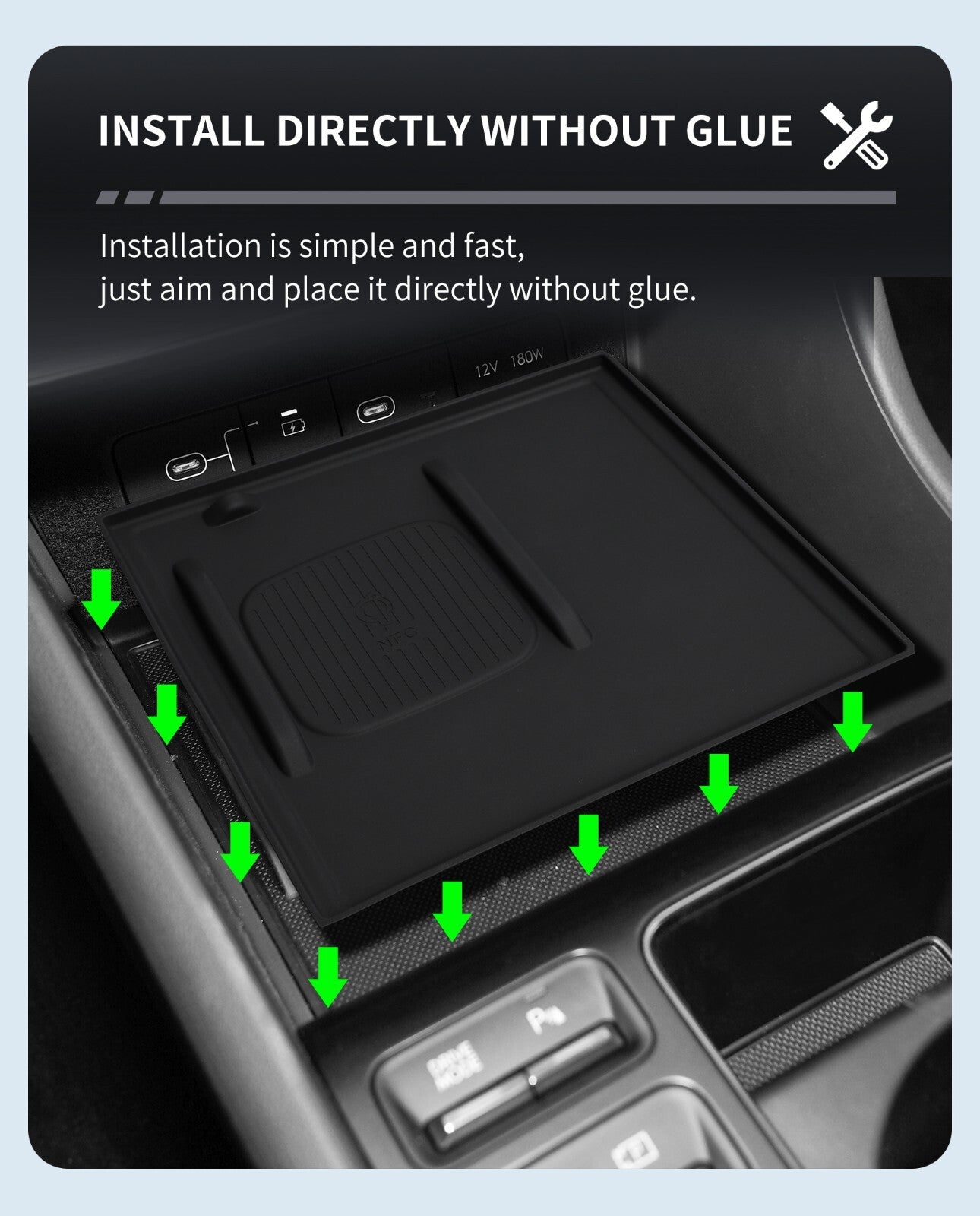 for Hyundai Sonata 2024 N-line Anti-skid Pad Car Phone Non-slip Silicone Pad