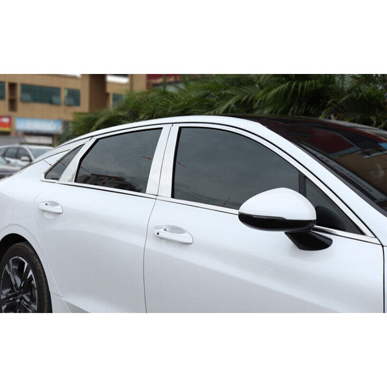 Chrome steel Car Window Sill Molding Strip Cover Trim 14PCS for Kia K5 2021-2023