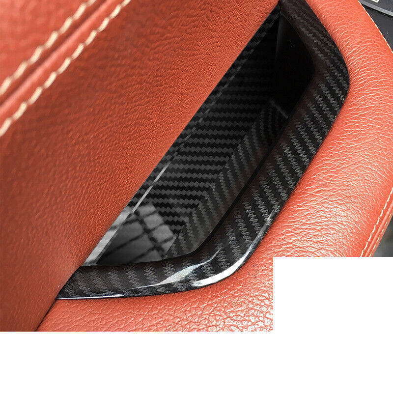 for BMW X3 F25 2011-2017 Carbon Fiber Look Interior Door Armrest Tray Cover Trim