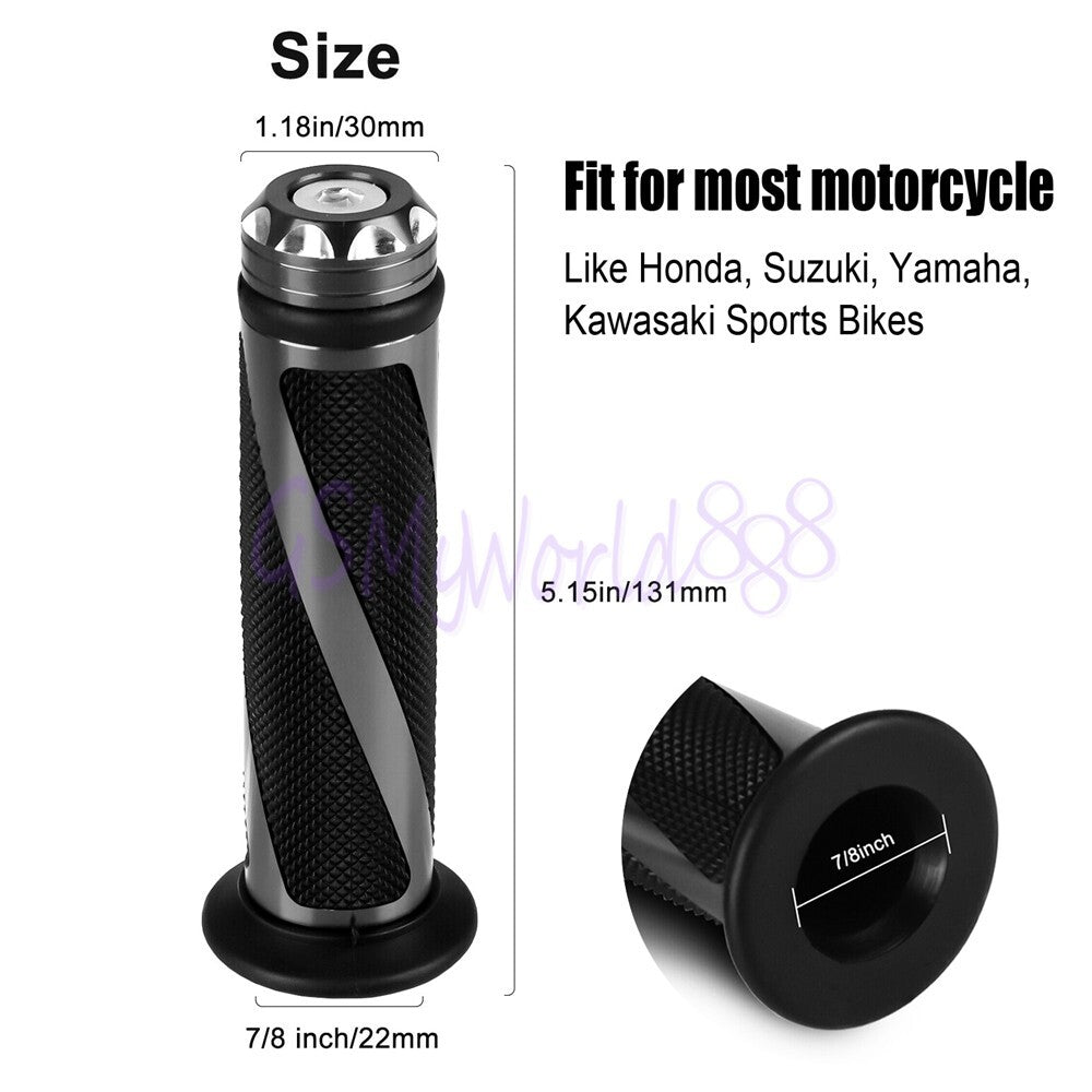 Gray 7/8 22mm Handlebar Hand Grip Fit For Leoncino 250 500 Trail 302S 502S 752S