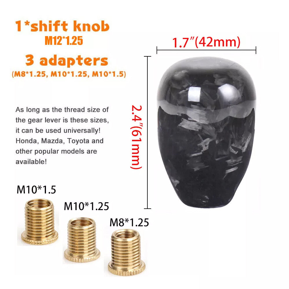 Forged Carbon Fiber Universal Manual MT Car Gear Stick Shift Knob Shifter Lever