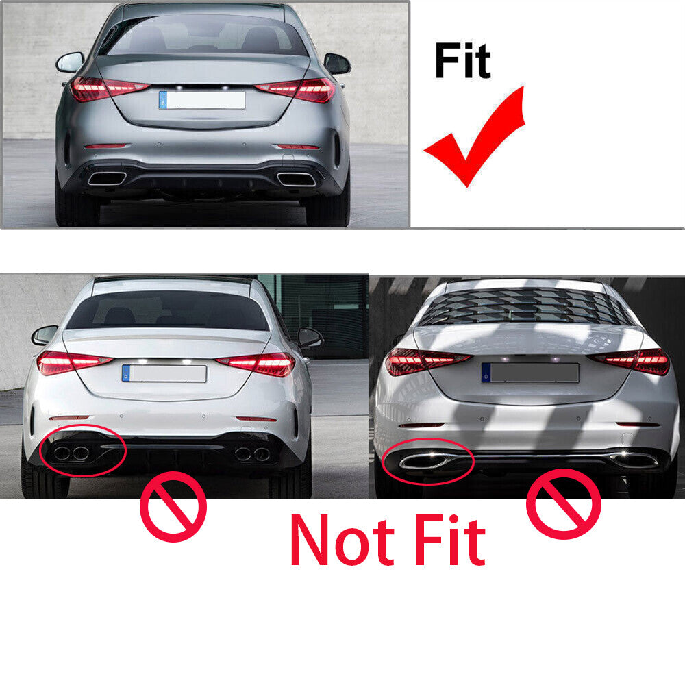 for Benz C Class W206 2022-23 Exhaust Muffler Tail Pipe Cover ABS Carbon Fiber¡Á2