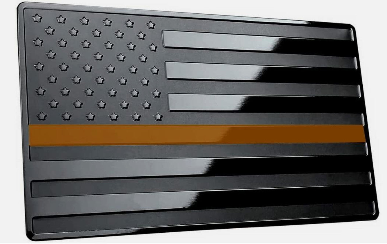 Car side fender rear trunk badge sticker American flag black and orange for ford