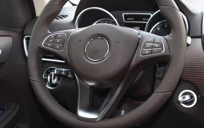 for Benz GLE GLS 2016-2019 Carbon Fiber Look Steering Wheel Frame Cover Trim 1P