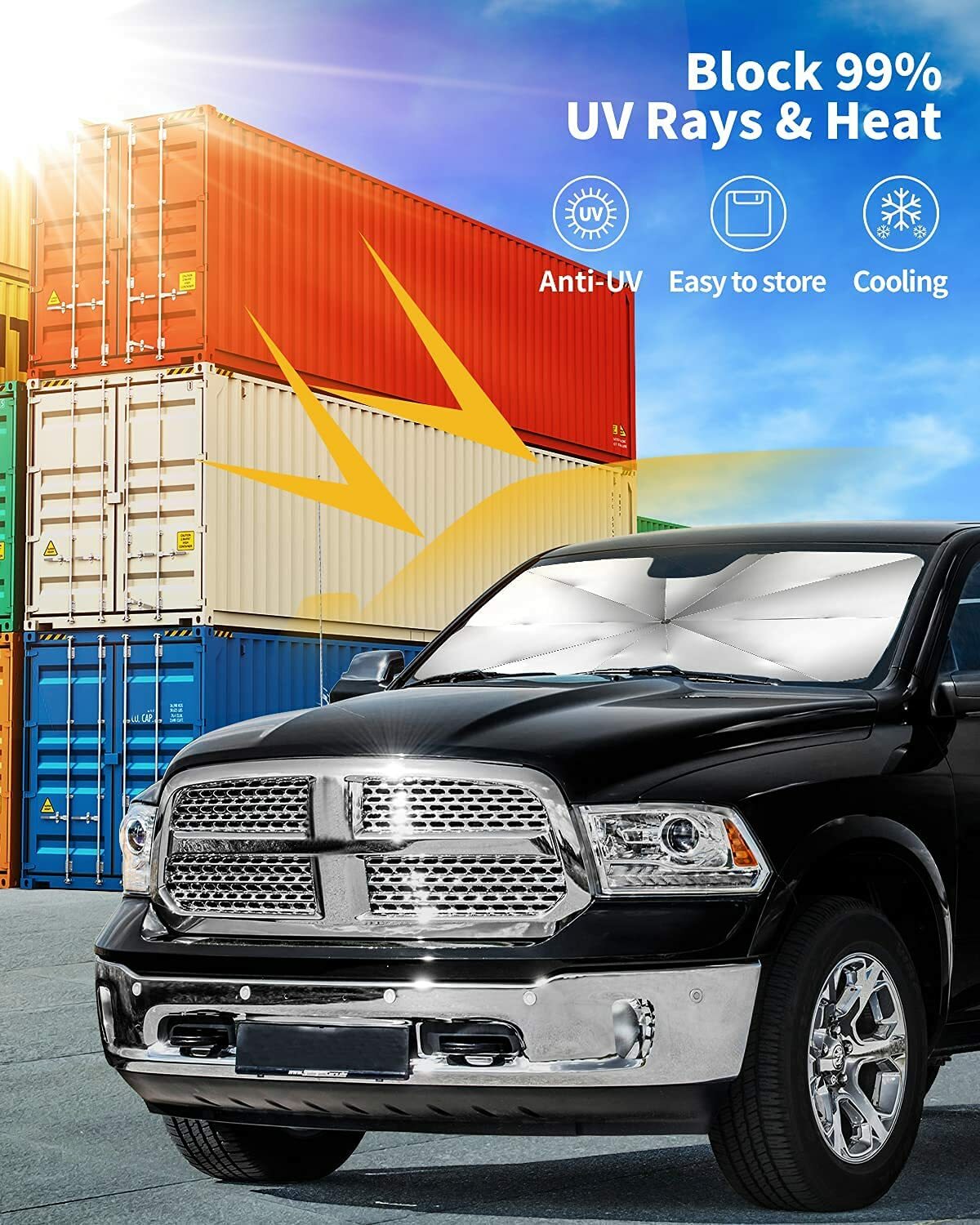 for Cadillac Accessories Car Windshield Umbrella Sun Shade Foldable Cover Shield