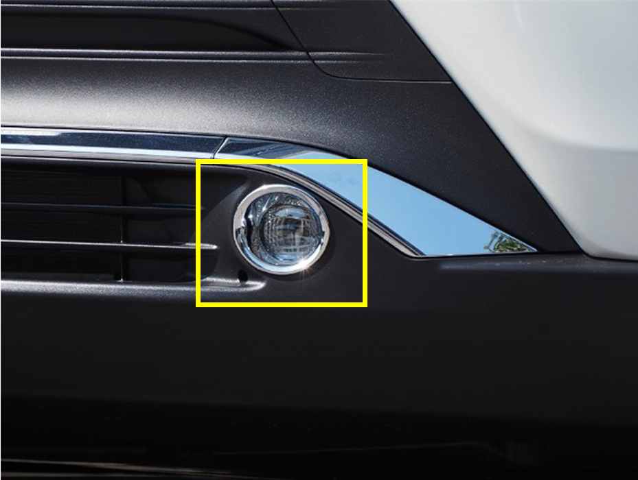 Chrome 2pc Front Fog Light Lamp Ring Cover Trims ABS For 2020-2023 for Toyota Venza