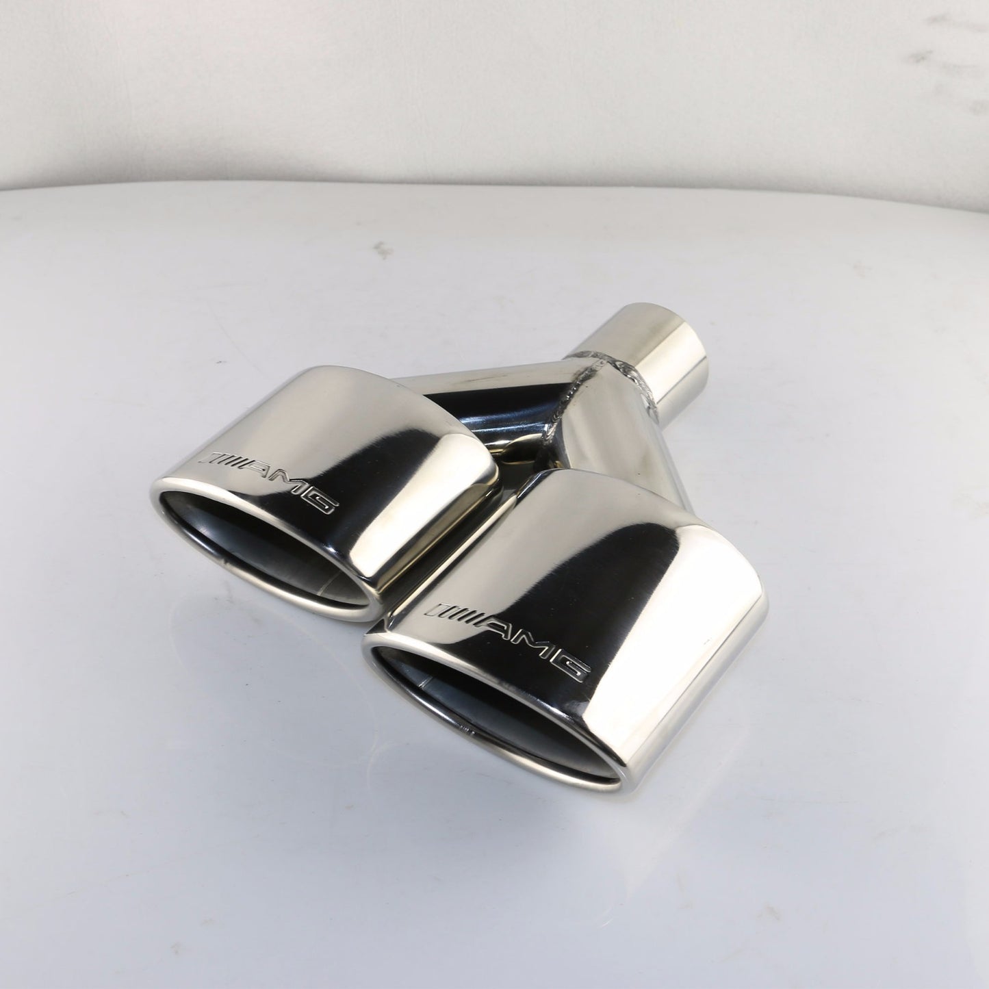 Left For AMG for Benz Dual Universal Exhaust Stainless Steel Oval Exhaust Tips