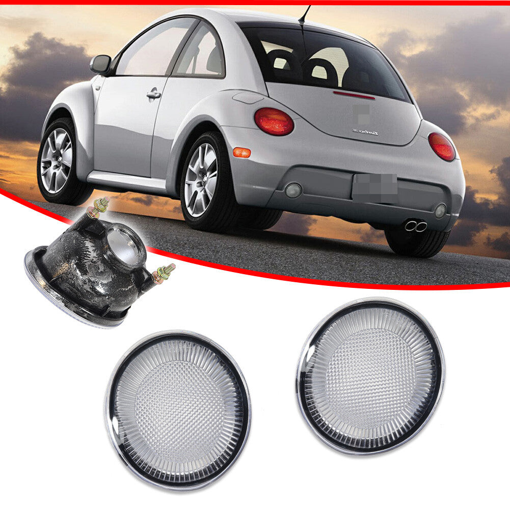 Two-piece set of transparent lens rear bumper spare reverse lights suitable for 1998-2005 for Volkswagen Beetles.