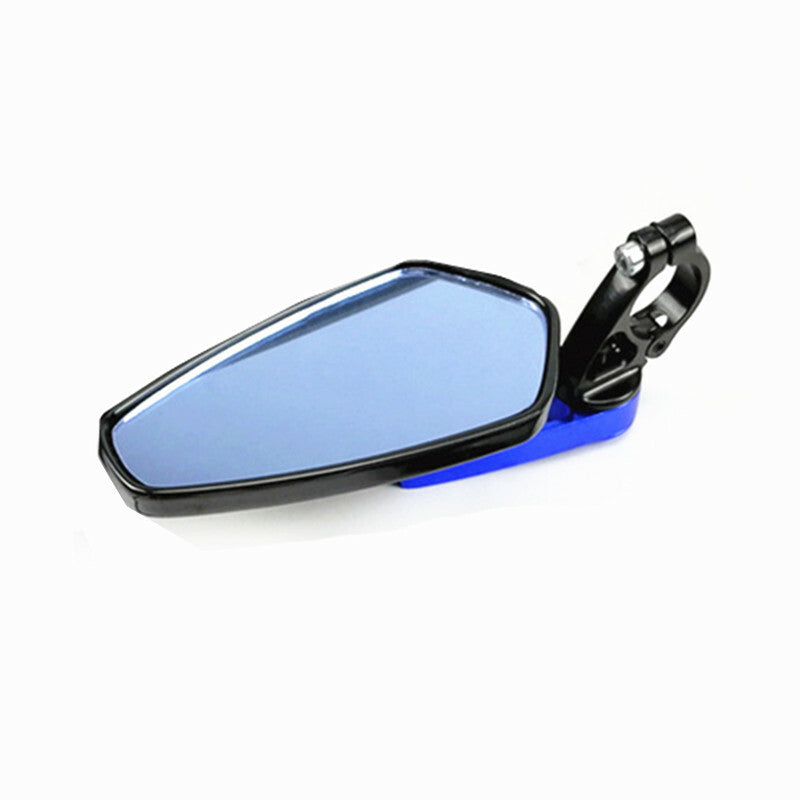 1 Pair Motorcycle Side View Rearview 7/8 22mm BlackBlue Bar End Rear Mirrors
