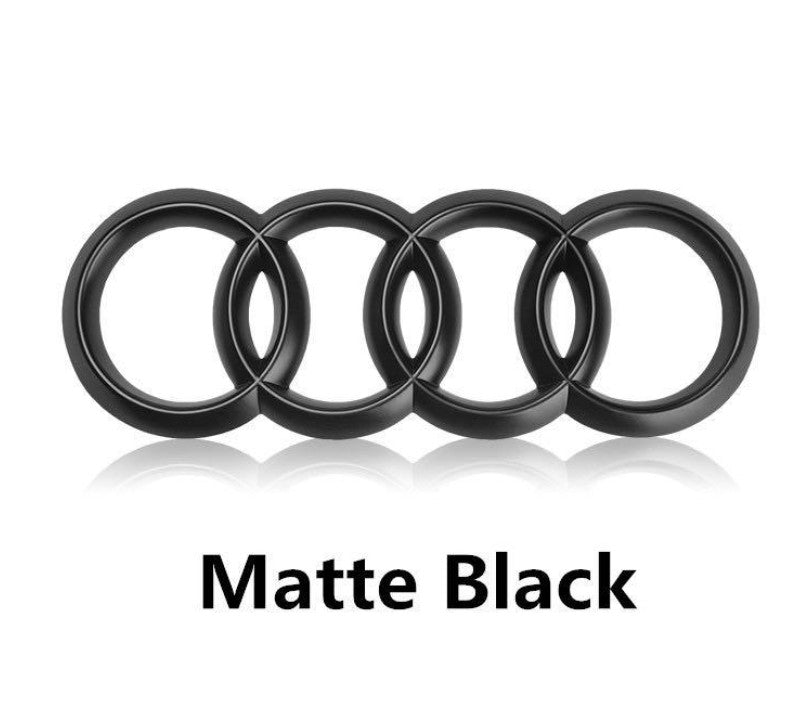 for Audi rear ring badge boot trunk sticker badge logo matte black 193 mm x 67 mm
