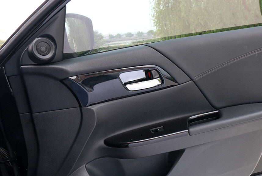 Inner Door Bowl Sticker Trim Fit for Honda Accord 9TH 14-2017 Black Titanium 4X