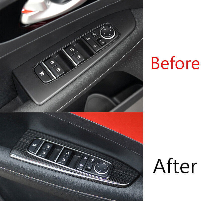 Glass Window Lifting Lock Panel Trim Fit for Kia K3 Forte 2019-22 Black Titanium