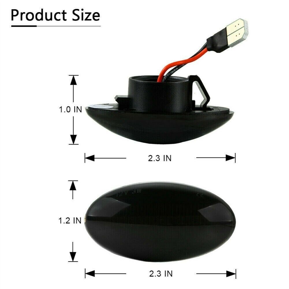 For 02-08 for Mini Cooper R50 R52 R53 Smoking LED Front Indicator Side Marker Light