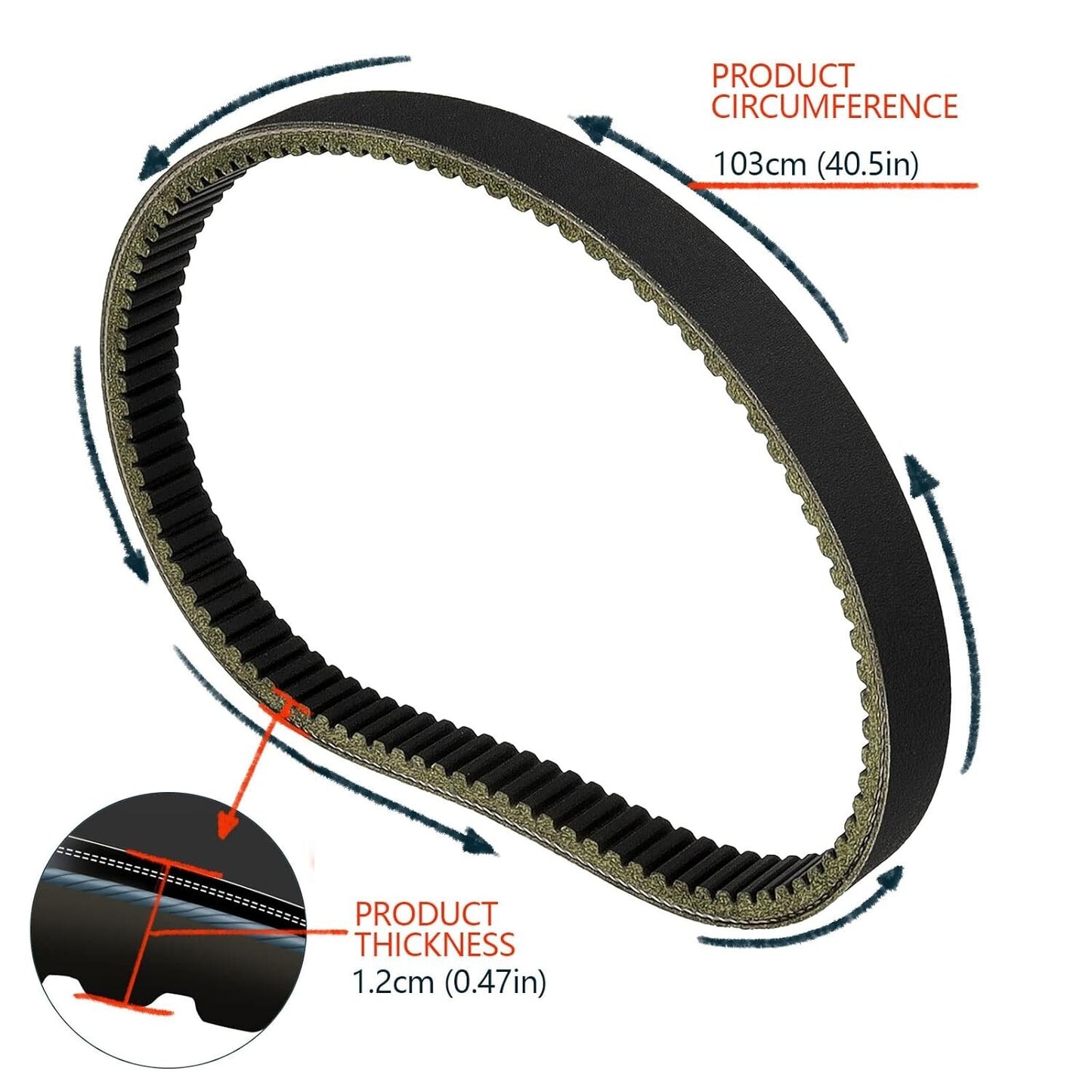 JN6-H1173-00 for Golf Cart Drive Belt for Yamaha G2 G5 G8 G9 G11 G14 G16 G22
