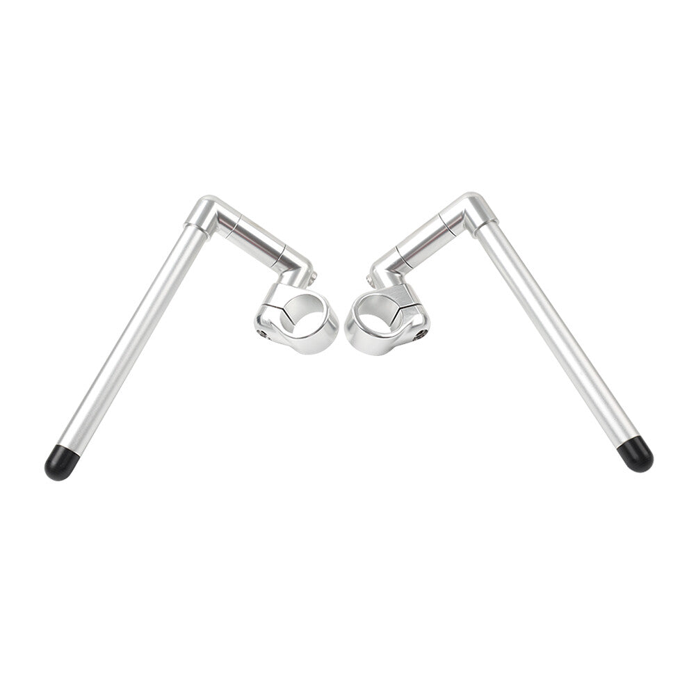 45MM Cafe Racer Bars 7/8 Universal Clip-On Handlebar Fork Tube Silver