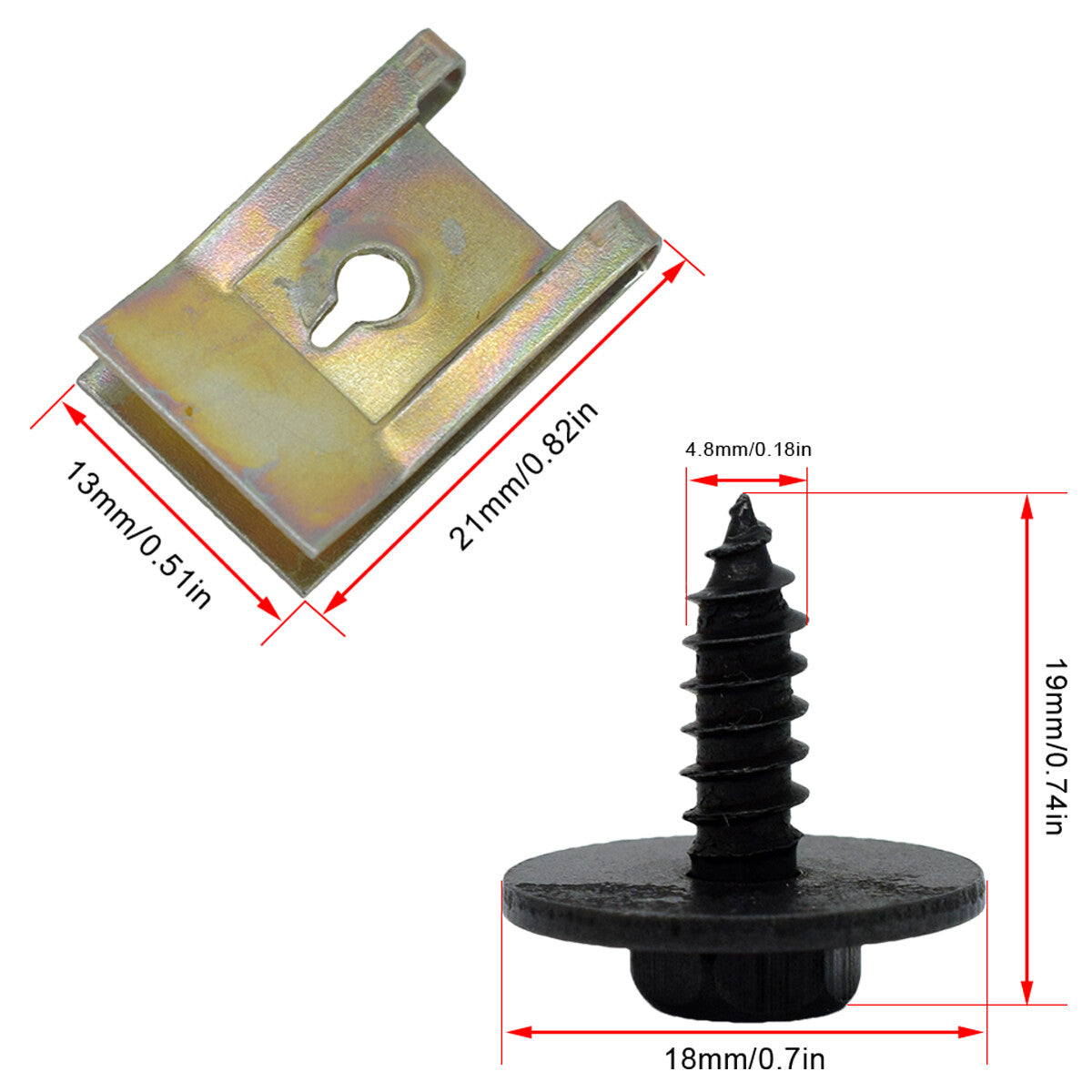 DE for BMW U nut hex screws wheel run underride protection underbody clips