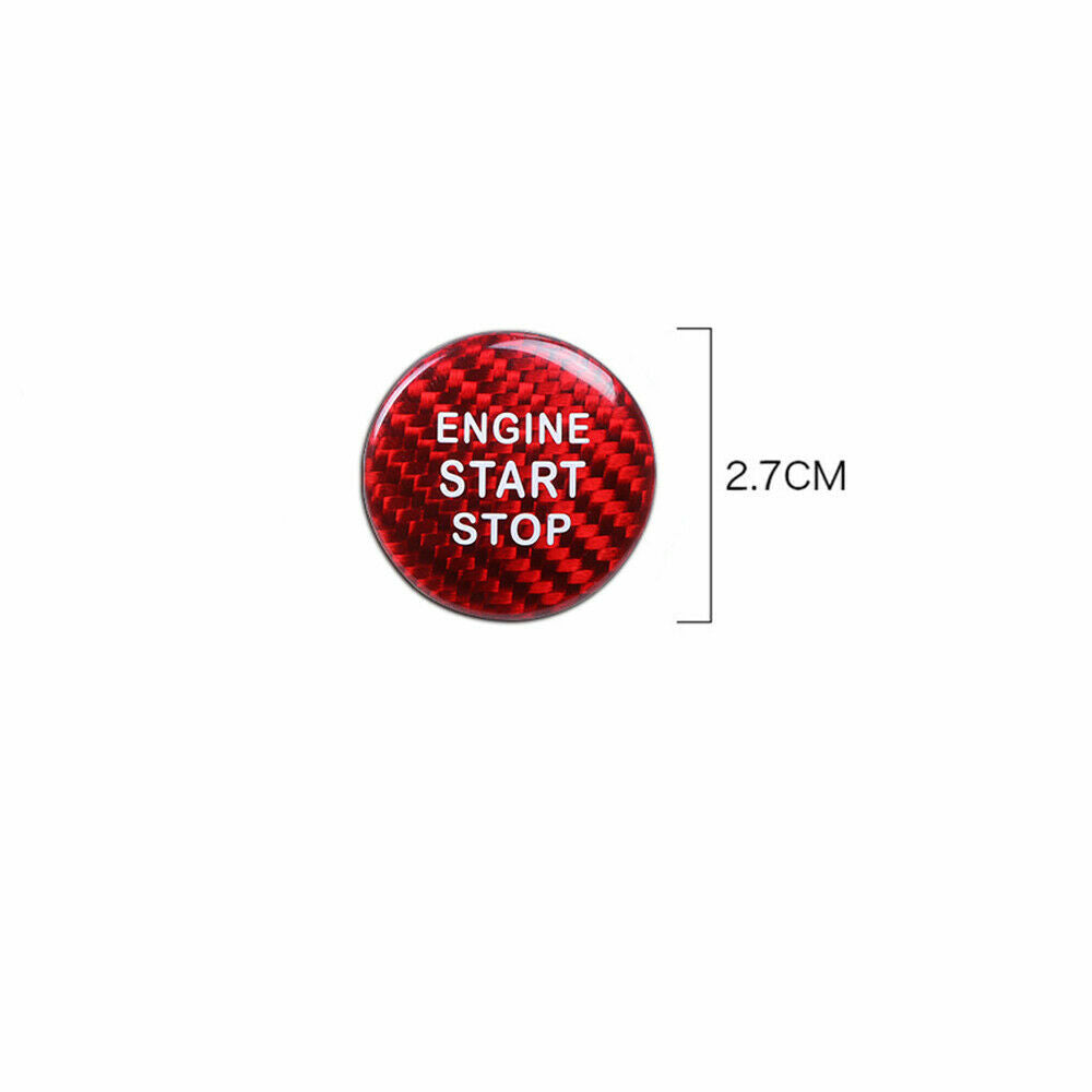 Real Carbon Fiber Engine Start Stop Button Cover Trim