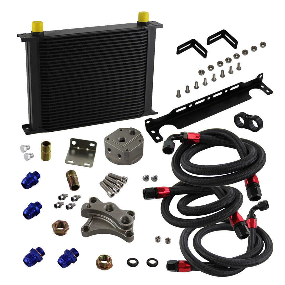 30 Row AN10 Oil Cooler Kit for Nissan Silvia S13 S14 S15 180SX 200SX SR20DET BK