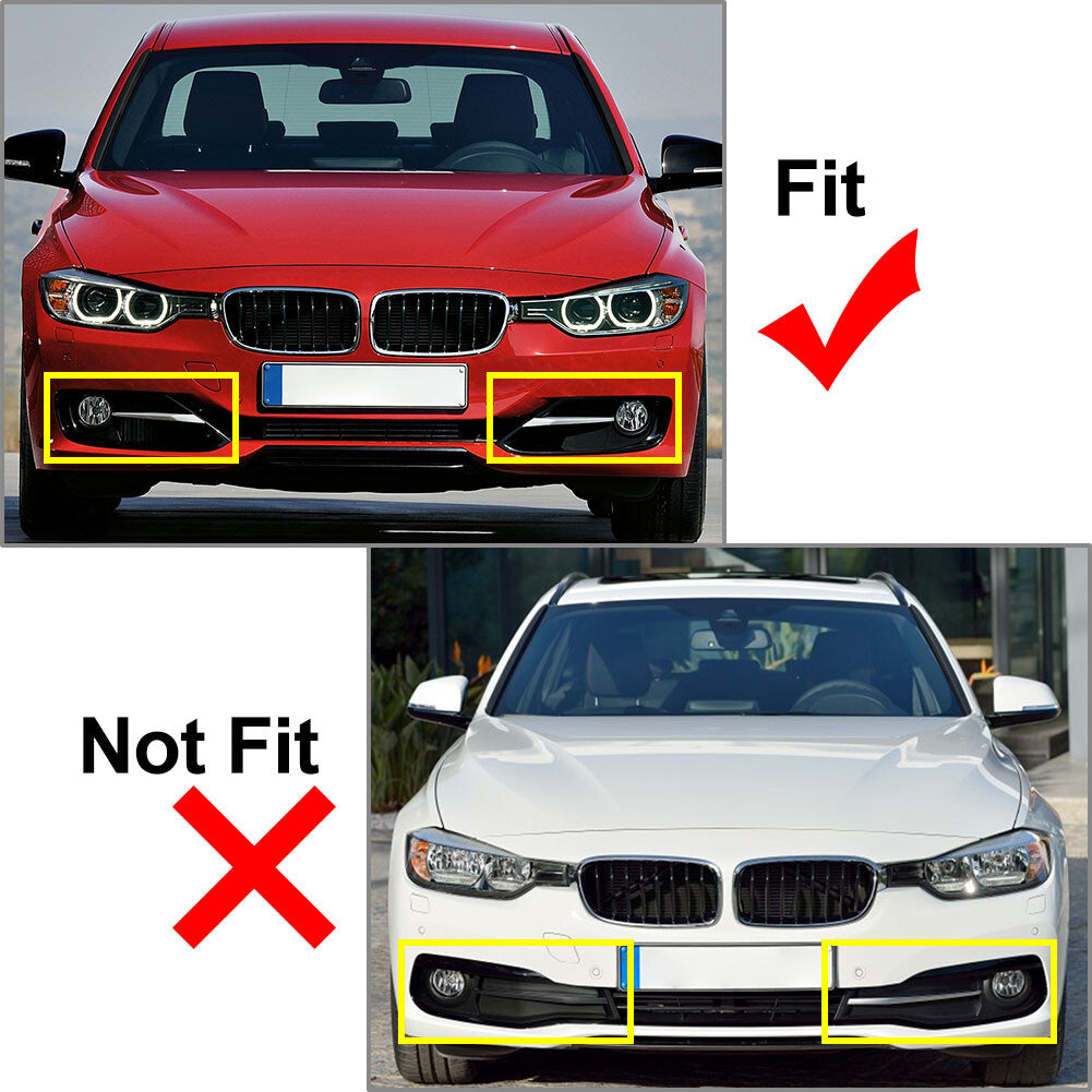 Front Bumper Fog Light Lamp Grille Trim for BMW F30 F31 2012-2015