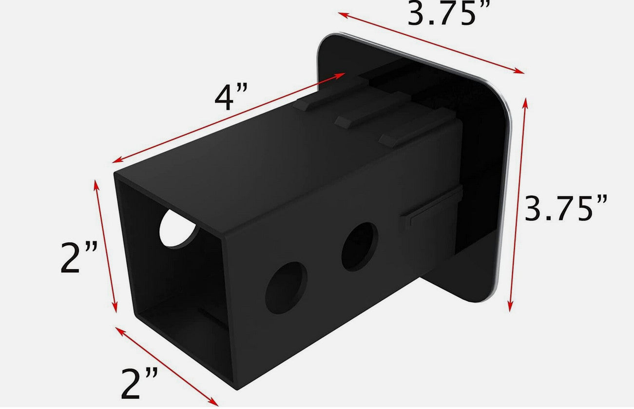 Car mount plug cap trailer tow receiver 2-inch American flag matte black for ford