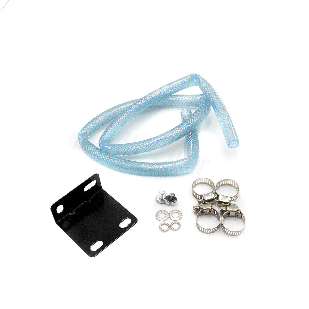 1 Set Round Car Engine Oil Catch Tank Can Hose Reservoir Breather Kit Blue