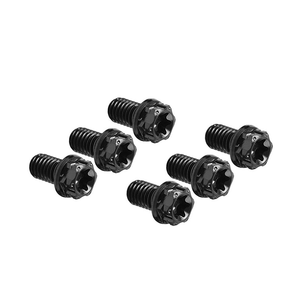 6pcs Bolts Torx Head Flange Screws M10x15mm Black For Motorcycle Bike