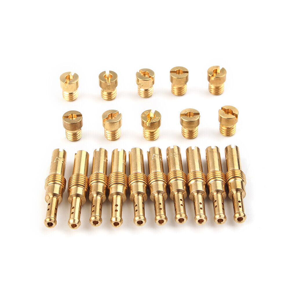 20pcs Carburetor Main Jet Slow / Pilot Jet Kit Set For PWK CVK Motorcycle Gold