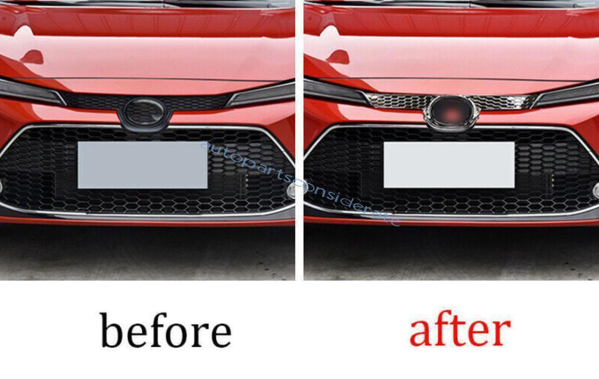 for Toyota for Corolla 20-2024 ABS Chrome Front Bumper Center Mesh Grille Grill Trim