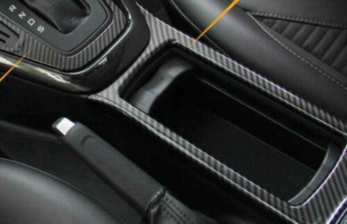 for Ford Focus 15-18 1X Carbon Fiber Central Console Water Cup Frame Cover Trim