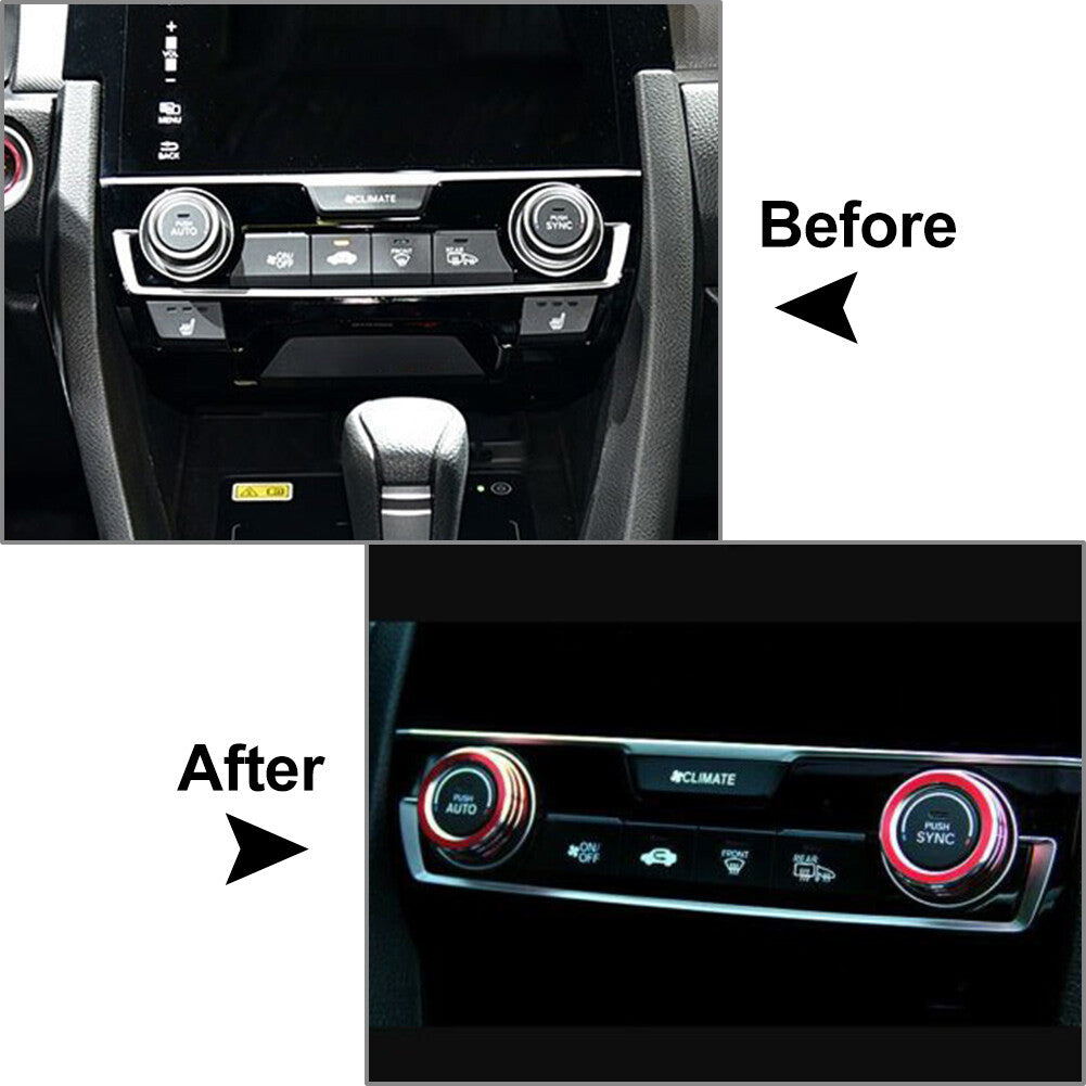 AC Climate Switch Knob Ring Cover Trim for Honda for Civic 10th Generation 2016-2021