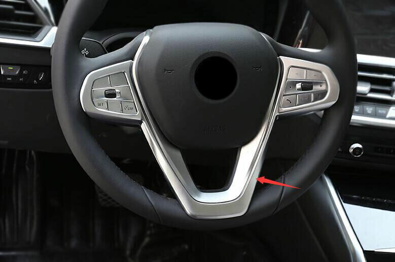 Matte Silver Car Steering Wheel Frame Cover Trim For Auto for BMW 5 Series G30 18-22