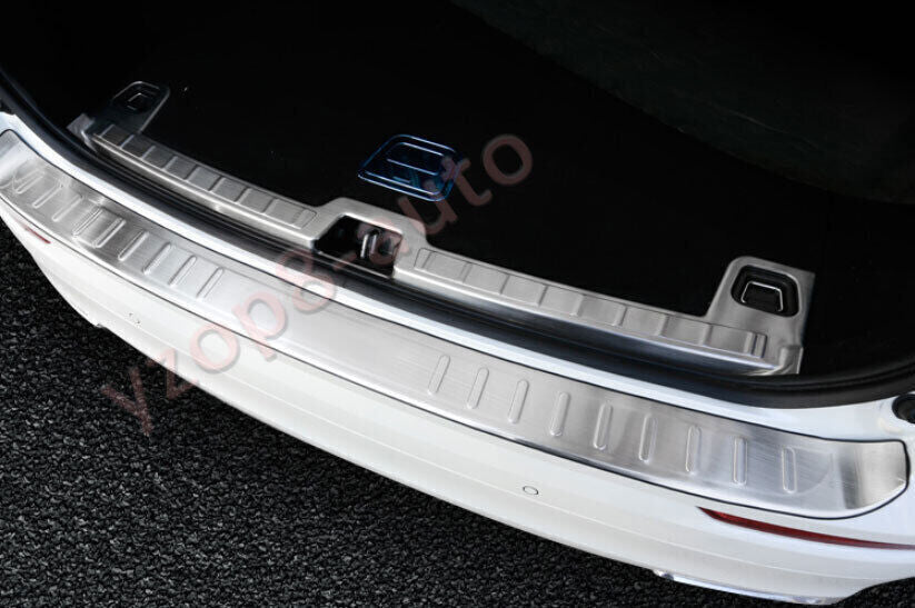for Volvo XC60 2018-23 Silver Steel Inner Rear Bumper Protector Sill Plate Cover