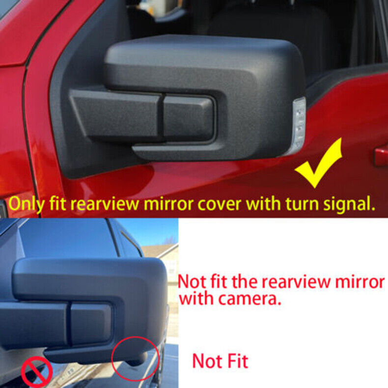 for Ford F150 F-150 2021-2023 Gloss Black Side Door Rearview Mirror Cover Caps