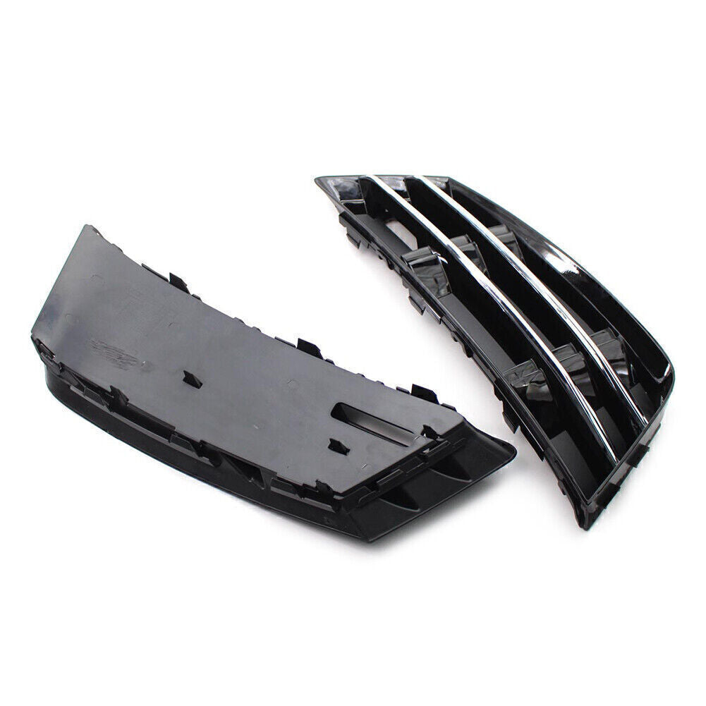 2x Front Bumper Fog Light Grille Cover Lower L + R Side Fit for AUDI A4 B9 2016-2018
