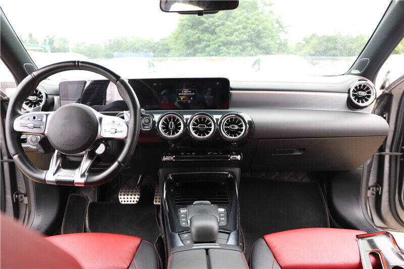 Headlight Button Frame Cover Trim Fit for Mercedes-Benz AMG35 19-21 Carbon Fiber