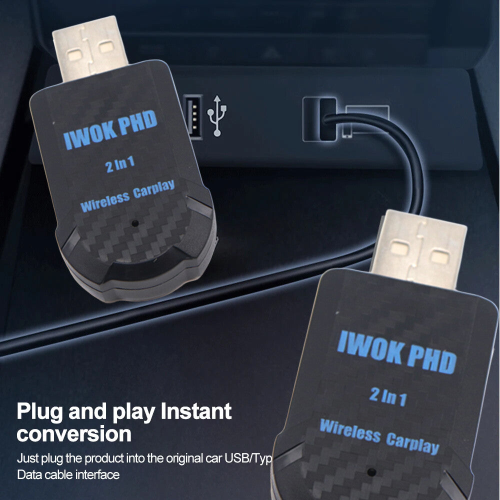 New Plug and Play Type-C/USB for Mini 2 in 1 Box Carplay For Apple iOS Android Auto