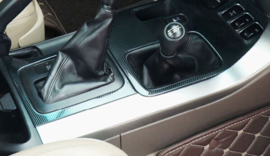 2X Carbon Fiber Steel Central Console Gear Shift Trim for Toyota Prado FJ 03-09