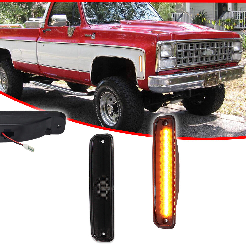 Amber LED side marker lights are suitable for 73-80 for Chevrolet Blazer for GMC Jimmy, Pickup, and Suburban.