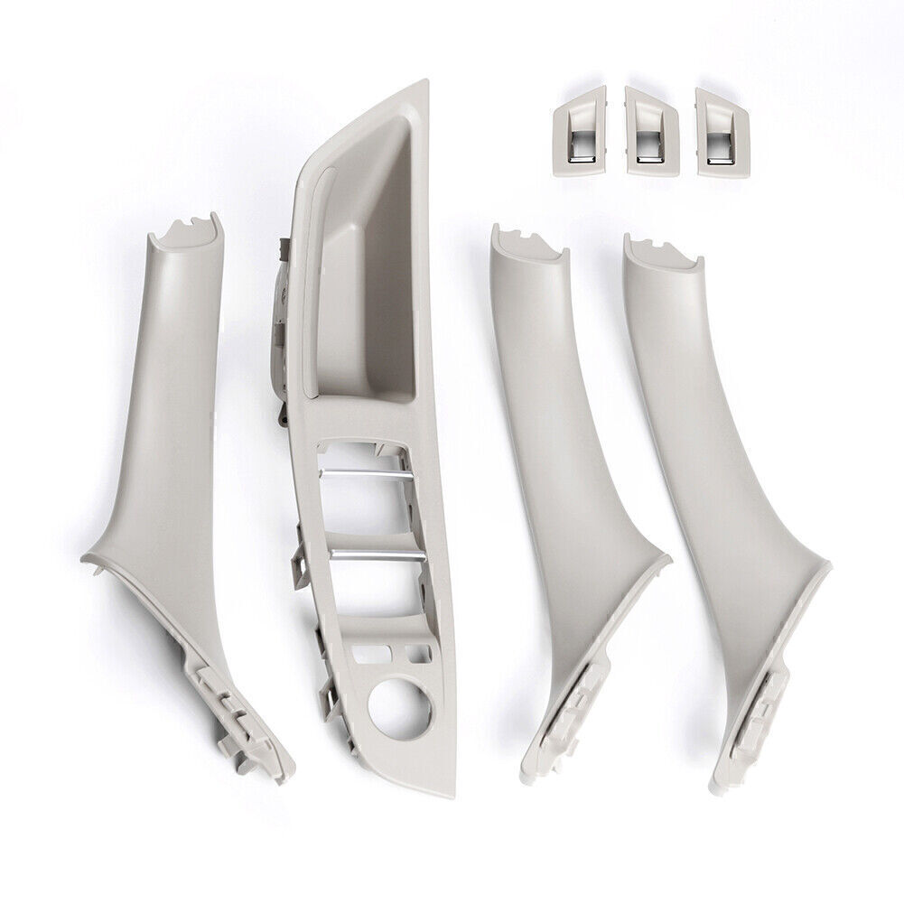 Door Handle Window Lift Switch Button Frame Panel Fit for BMW F10 F11 F18 Gray 7pcs