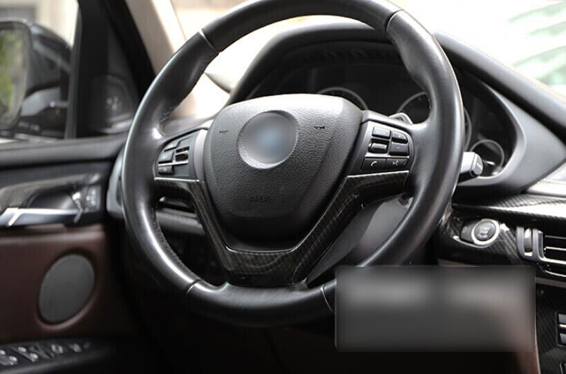 for BMW X5 F15 2014-2018 Abs Carbon Fiber Steering Wheel U-type Frame Cover Trim
