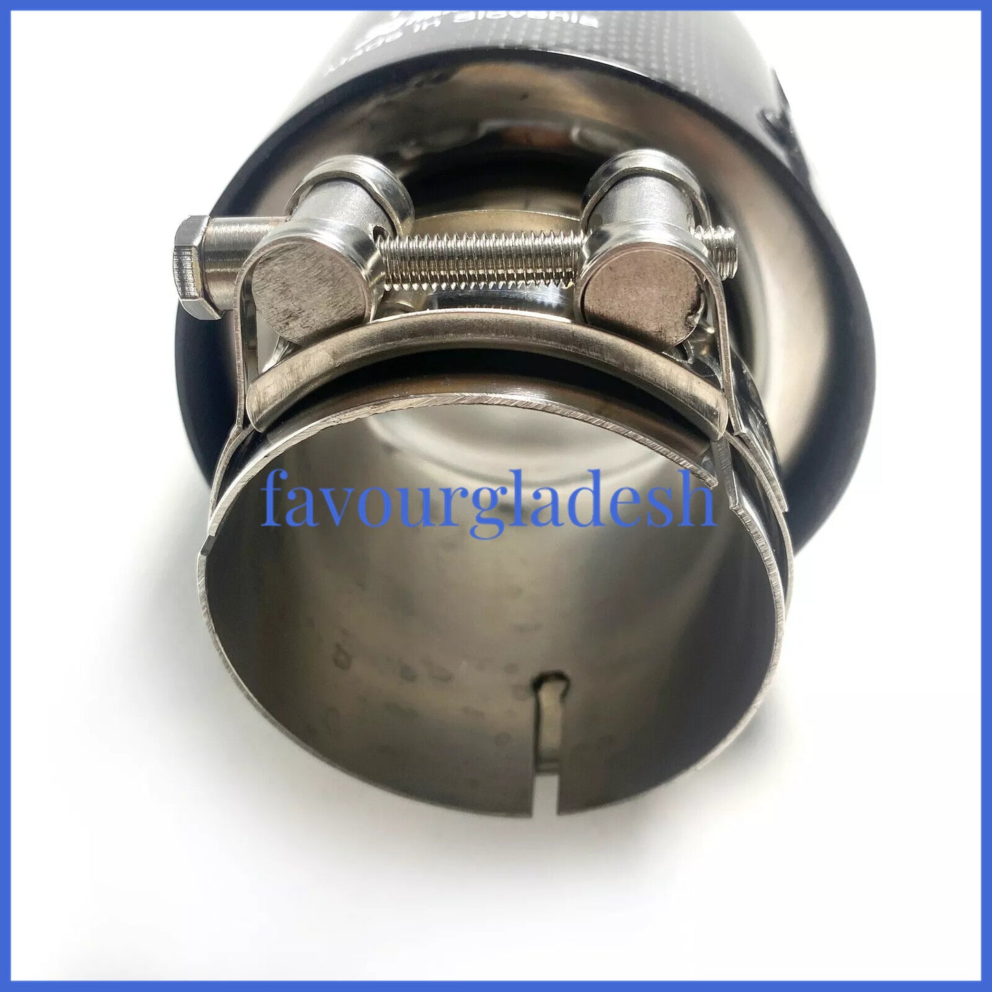 1 X IN 2.0 51MM OUT: 4.0 101MM Akrapovic Glossy Carbon Fiber Pipe Exhaust Tip
