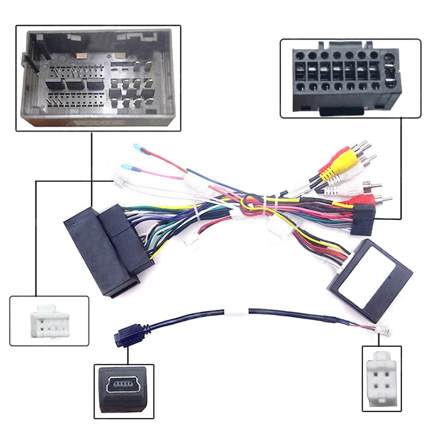 16 Pin Android Stereo Wire Harness+ Canbus Box for Jeep Cherokee/Grand Commander