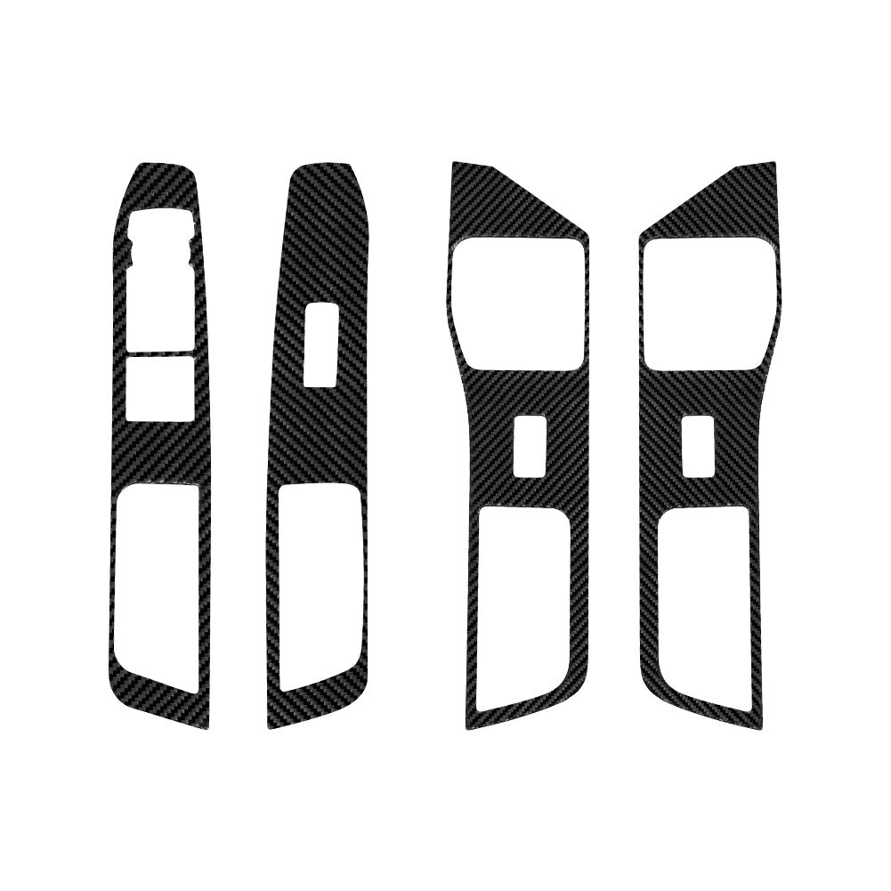 4Pcs Carbon Fiber Door Lift Switch Panel Cover Trim for Ford Explorer 2020-2023