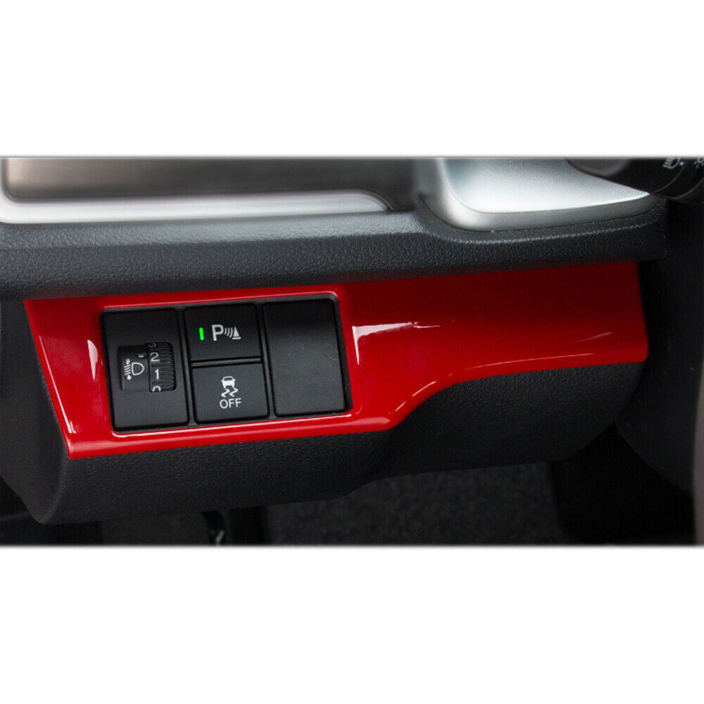 Headlight Button Frame Cover Trim 1PCS for Honda for Civic 10th 2016-21 Bright Red