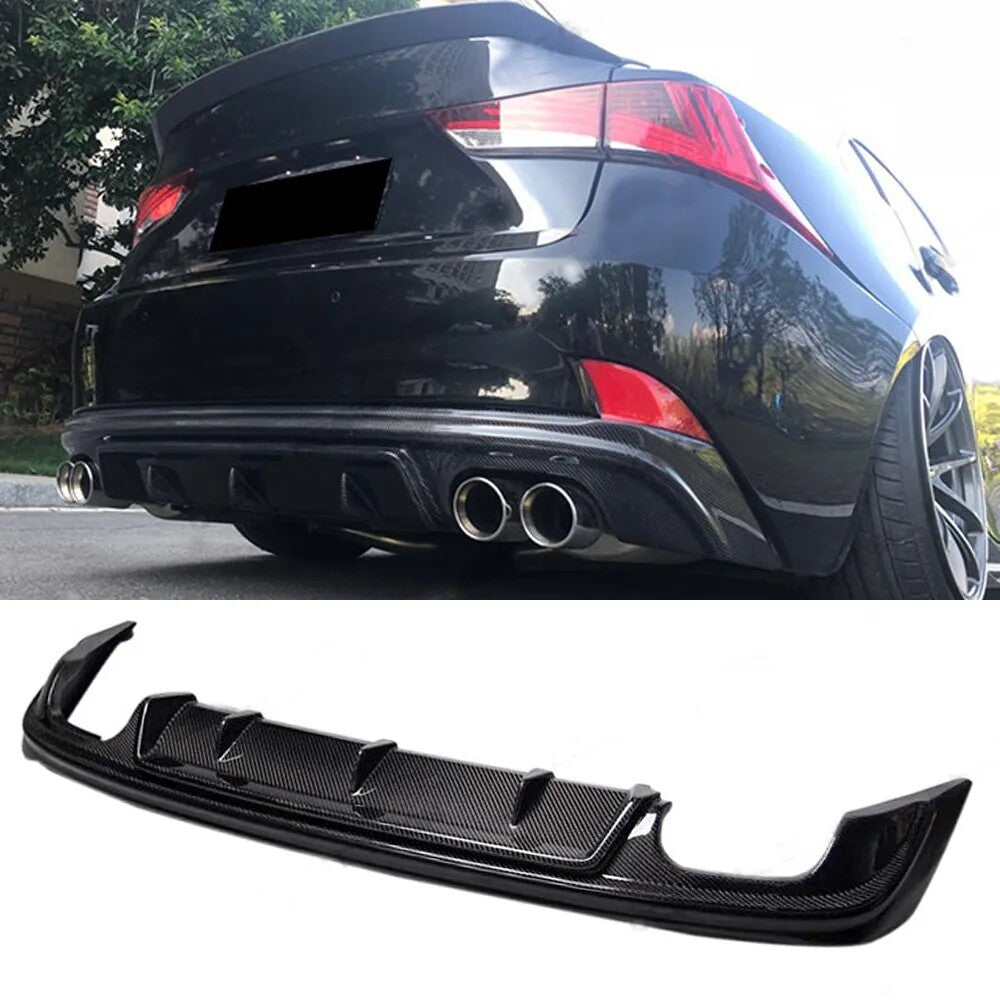 Carbon Fiber Rear Bumper Diffuser Lip Spoiler for Lexus IS IS350 IS F 2013-2016